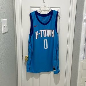 Houston Rockets NBA Nike Westbrook H-Town City Ed Swingman Jersey Blue